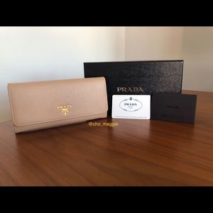 Prada Powder Pink Saffiano Leather Wallet